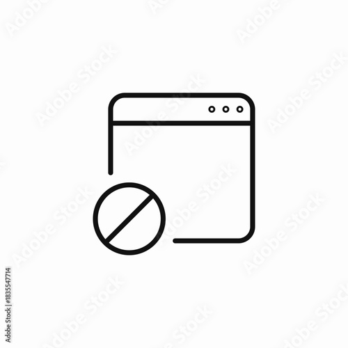 access denied window icon sign vector