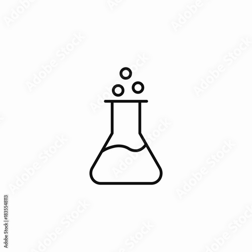 bubbling beaker flask icon sign vector