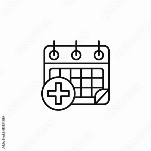 calendar add new icon sign vector