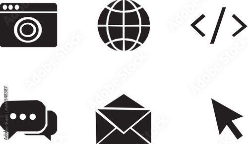 Technology icons set for web and Communication.
