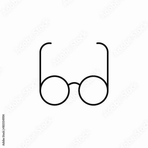 round black glasses icon sign vector