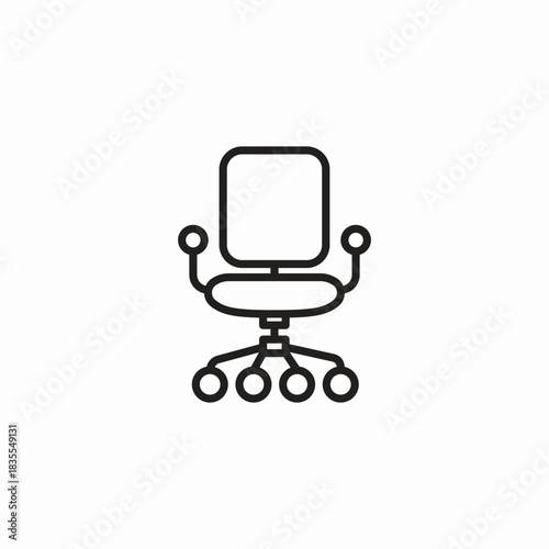 simple office chair icon sign vector