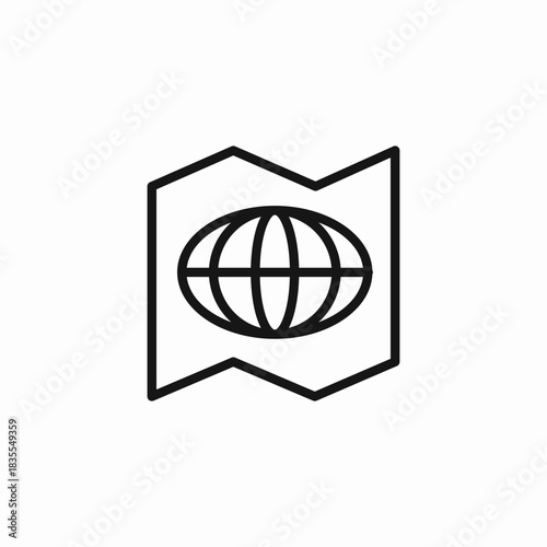 world globe map icon sign vector