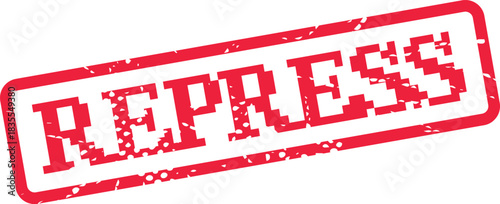 REPRESS official grunge rubber stamp design for digital documents and records