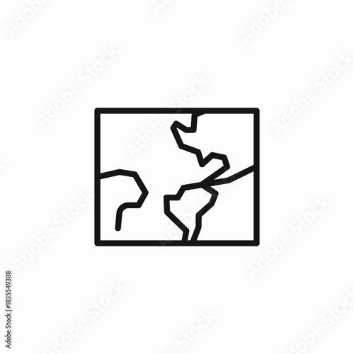 world map outlines icon sign vector