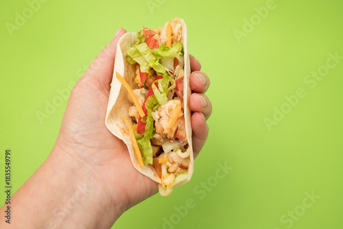 tacos with meat and vegetables - Mexican food style