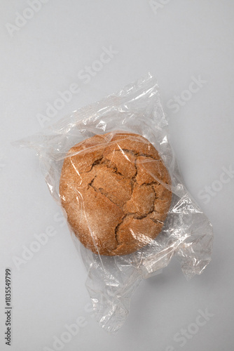 Bread packaged in a transparent plastic bag
