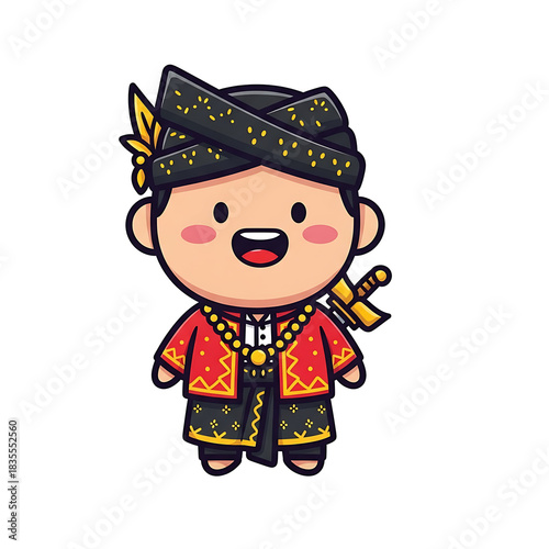 Cute Indonesian Boy Cartoon.
