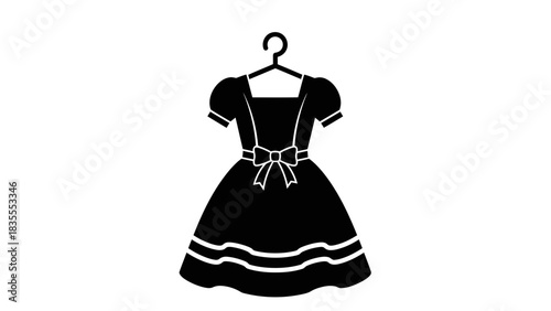 Elegant Black Dress with Bow on Hanger Icon