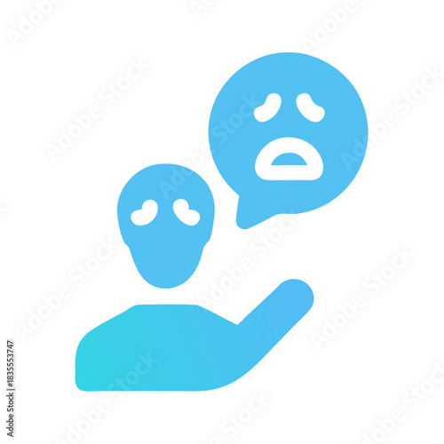 Iconographic illustration conveying mental health challenges and emotional distress in clean graphic style