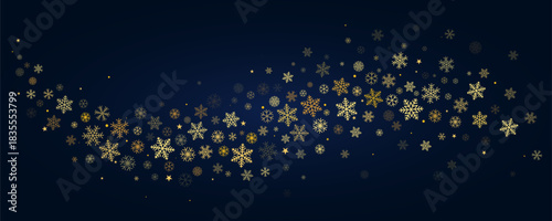 Snowflakes glitter wave border, snow curve vector background, Christmas sparkles confetti.