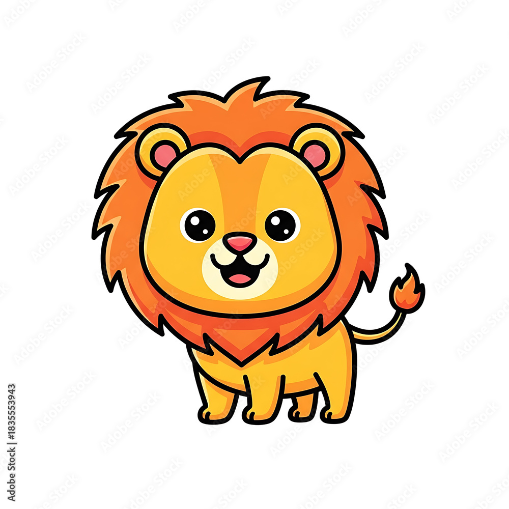 Fototapeta premium Cute Lion Cartoon.