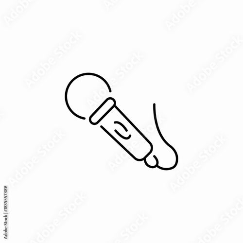 handheld microphone wired icon sign vector