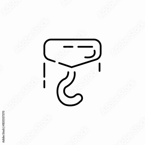 overhead crane hook icon sign vector
