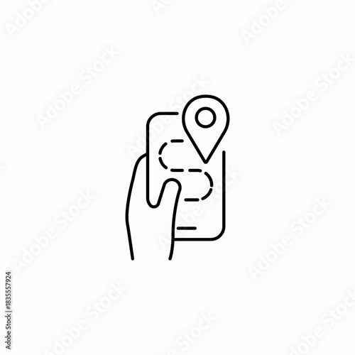 track shipment mobile icon sign vector