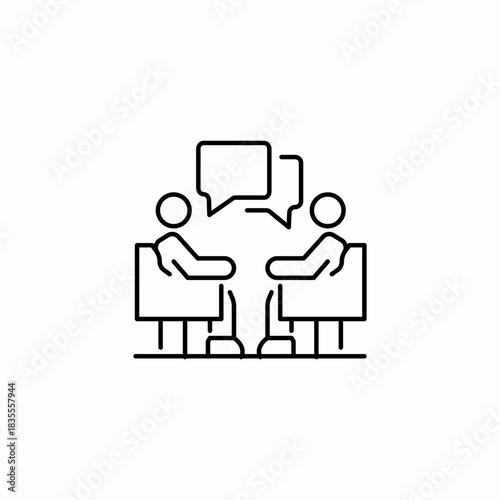 two people discussion icon sign vector