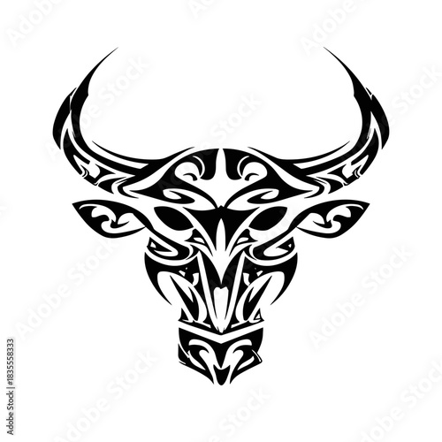 Dynamic tribal bull design art studio graphic illustration creative environment artistic viewpoint bold concept for expression