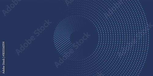 Abstract Digital Circles of Particles with Noise. Futuristic Circular Sound Wave. Big Data Visualization. 3D Virtual Space VR Cyberspace. Crypto Currency Concept. Vector Illustration.