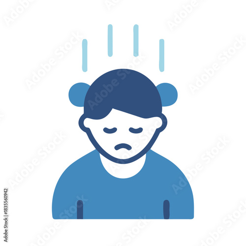 Illustration of a person experiencing stress, anxiety or mental health issues