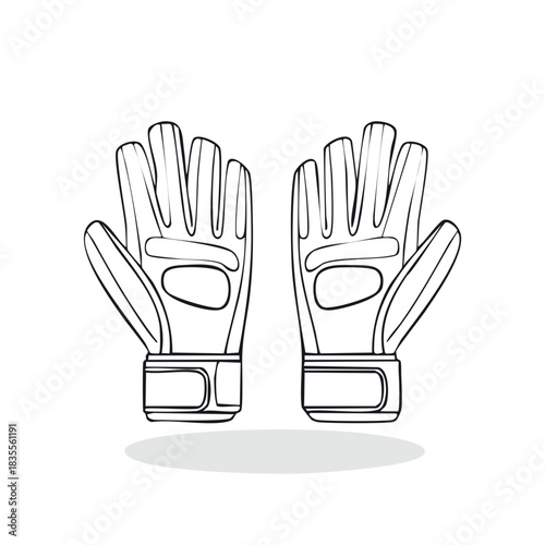 Pair of Goalkeeper Gloves with Hand Drawn Outline Style