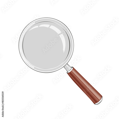 Magnifying Glass Illustration for Search, Investigation, and Examination Concepts on White Background