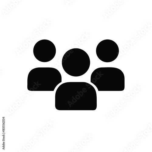 Black Filled Teamwork Group People Icon