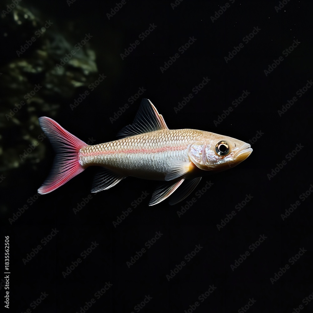 Fototapeta premium Rosy barb fish care guide aquarium setup tank mates diet breeding and health tips for rosy barb enthusiasts