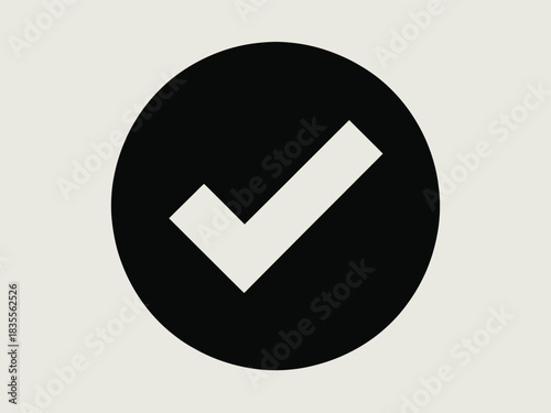 Correct tick mark is shown inside a solid black circle on light background