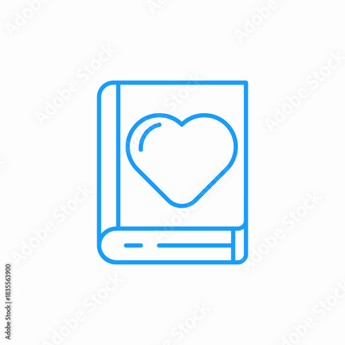 book with heart lovely icon sign vector