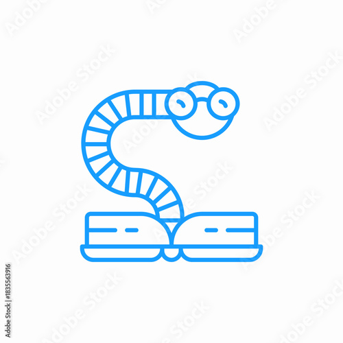 bookworm reading book icon sign vector