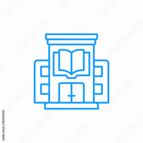 building with book icon sign vector