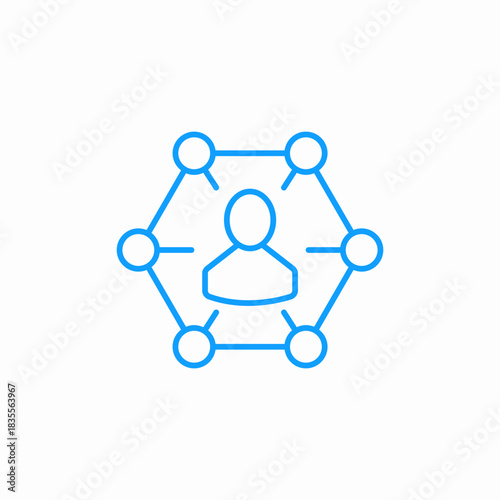 central person connections icon sign vector