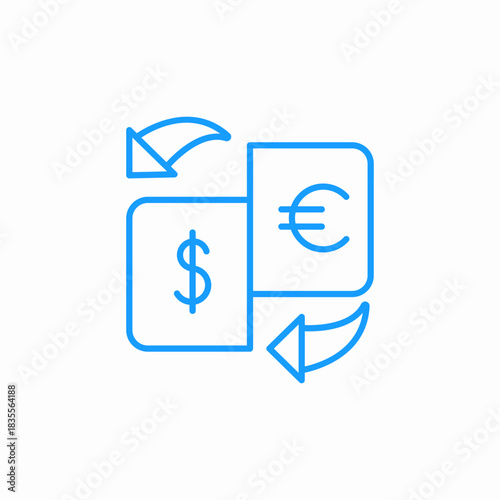 dollar euro exchange icon sign vector