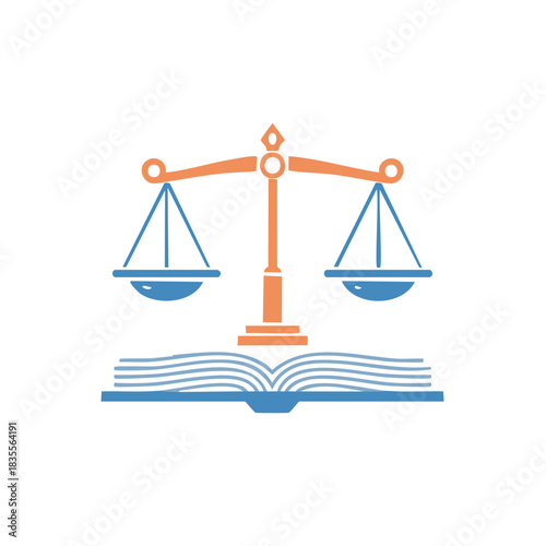 Scales of Justice atop an Open Book Symbolizing Law and Education Graphic