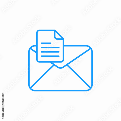email with file attached icon sign vector