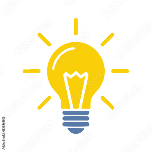 Bright glowing light bulb icon representing a creative idea or innovative concept