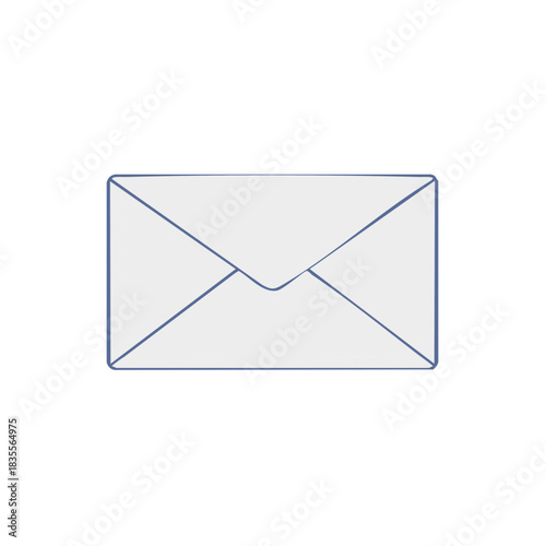 Stylized illustration of sealed envelope for mailing, letter carrier correspondence for business and personal communication.