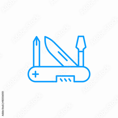 multipurpose pocket knife icon sign vector