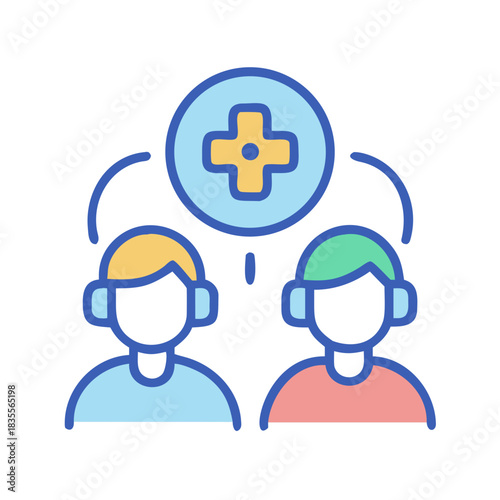 Online Medical Consultation Vector Illustration with Healthcare Professionals and Support Services