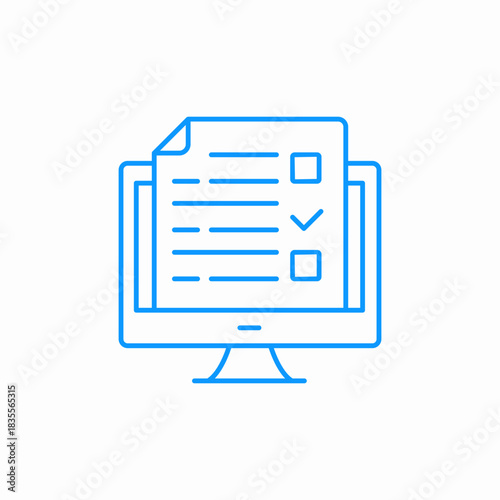 online survey monitor icon sign vector