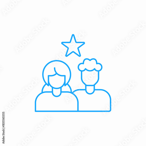 people with star icon sign vector