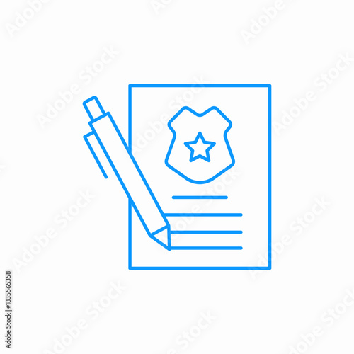 pen police badge raport icon sign vector