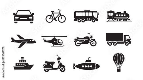Transportation Vehicles Icons