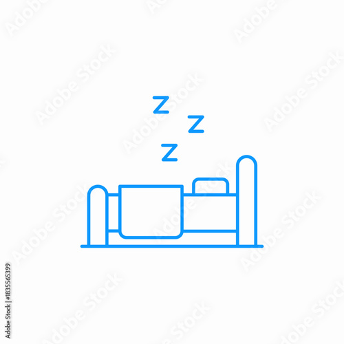 person sleeping bed icon sign vector