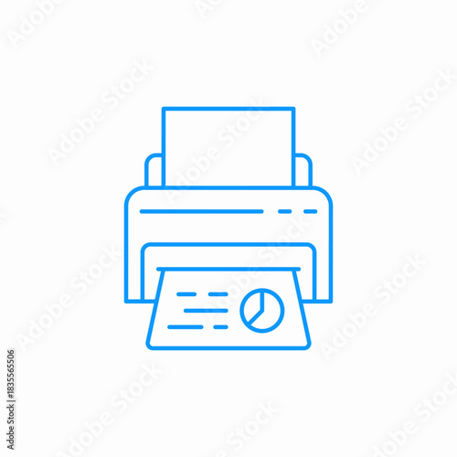 printer printing paper icon sign vector