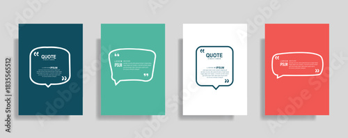 Minimalist Quote Box Template Set - Modern Speech Bubble Text Boxes for Social Media and Testimonials

