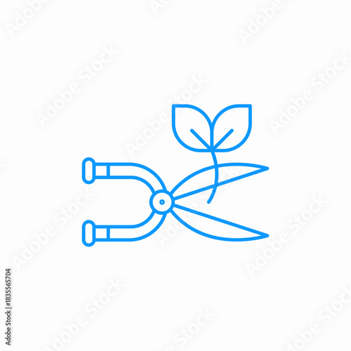 scissors cutting leaves icon sign vector