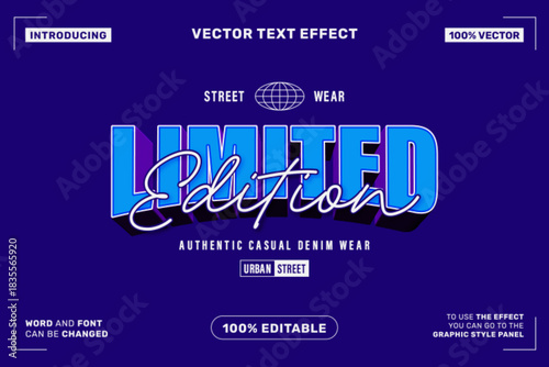 Limited Edition Text Effect – Retro Urban Typography Style Editable Vector