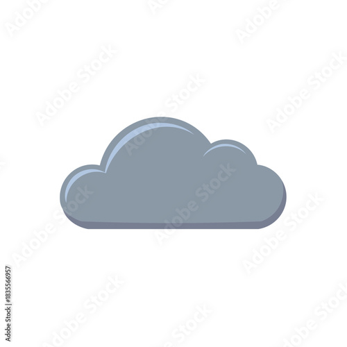 Simple cartoon cloud illustration with soft blue outline and light grey shading