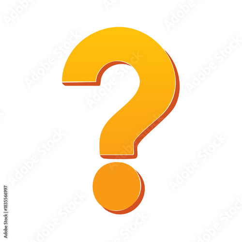 Vibrant Orange Yellow Gradient Question Mark Symbol Representing Inquiry and Uncertainty